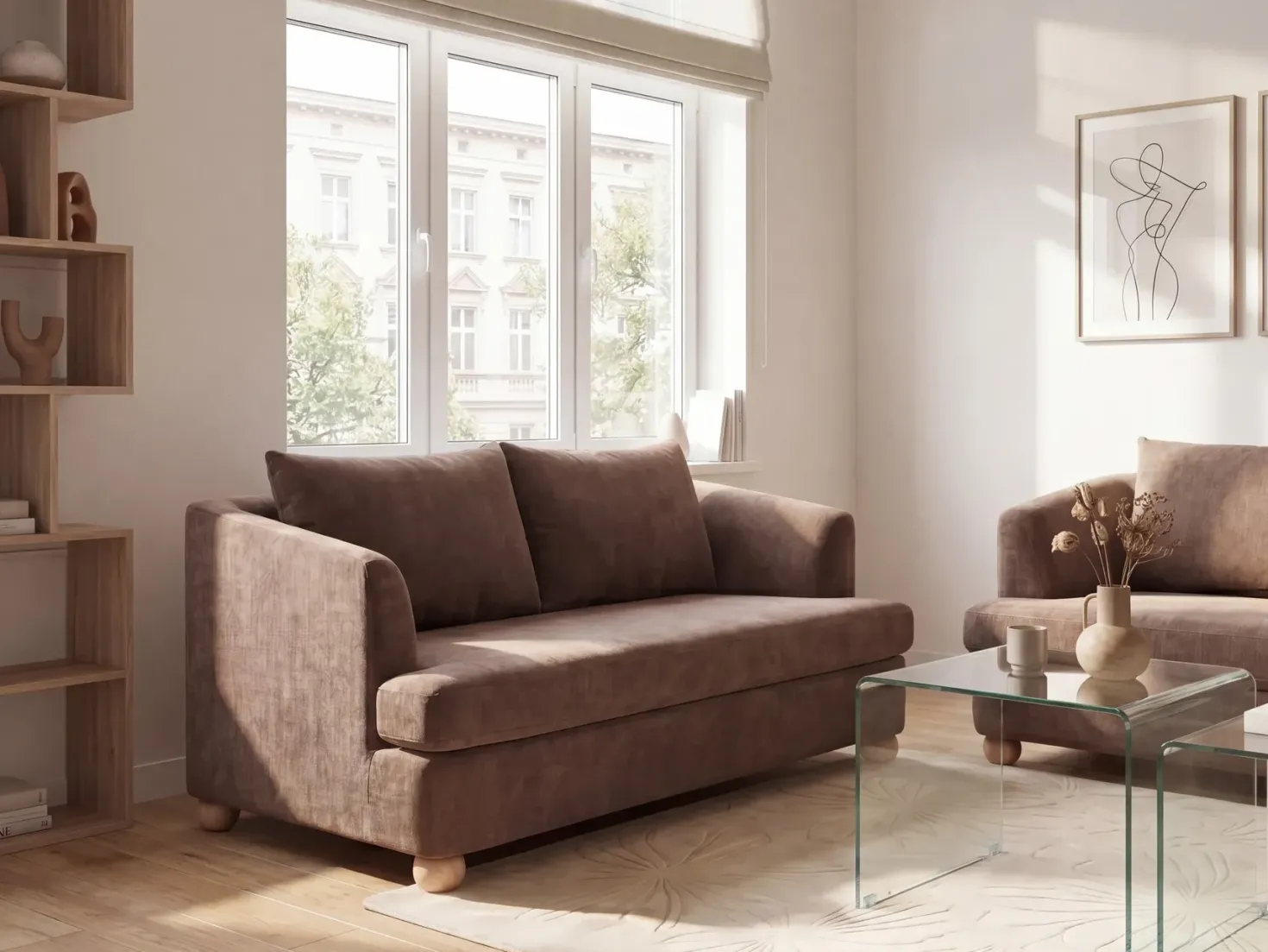 Sofasæt 6 personers RATTVIK Chenille Brun