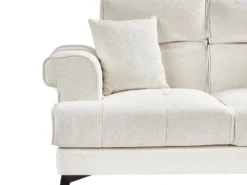 Sofasæt 5 personers SKIVE Boucle Hvid