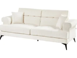 Sofasæt 5 personers SKIVE Boucle Hvid