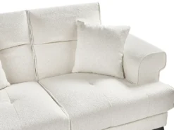 Sofasæt 5 personers SKIVE Boucle Hvid