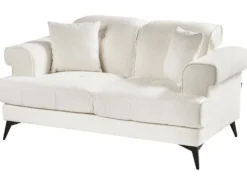 Sofasæt 5 personers SKIVE Boucle Hvid