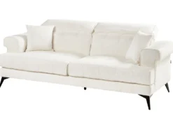 Sofasæt 5 personers SKIVE Boucle Hvid