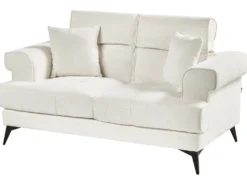 Sofasæt 5 personers SKIVE Boucle Hvid