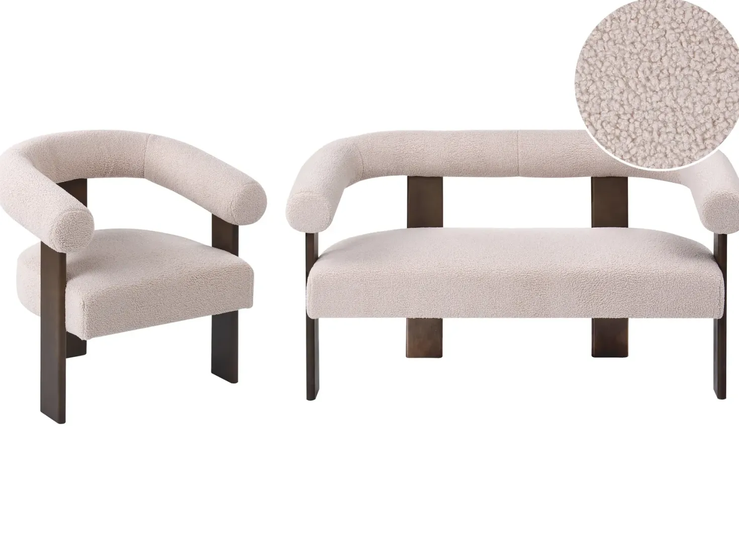 Sofasæt ILBRO Boucle Mørkebrun/beige