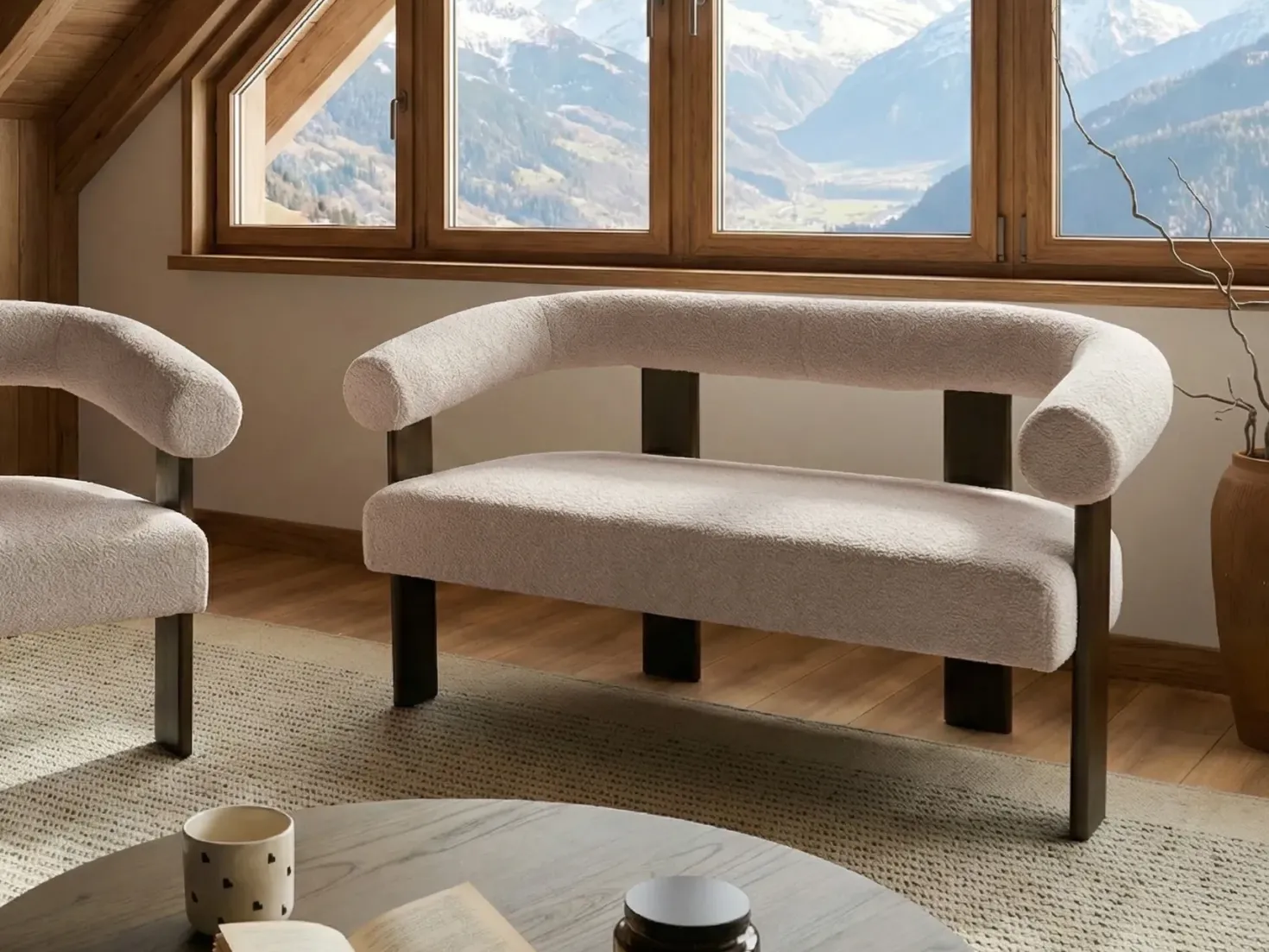 Sofasæt ILBRO Boucle Mørkebrun/beige