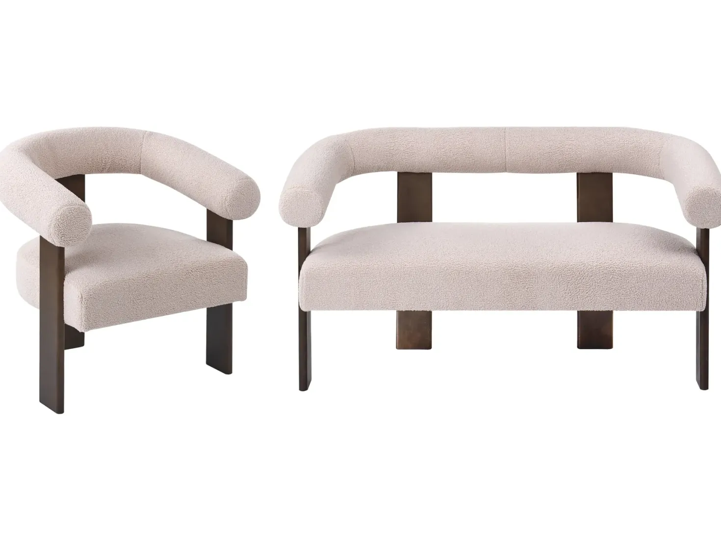 Sofasæt ILBRO Boucle Mørkebrun/beige