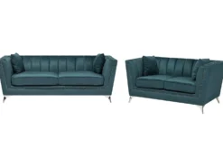 Sofasæt 5 personers GAULA Velour Blågrøn