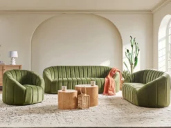 Sofasæt 6 personers MALUNG Velour Mørkegrøn