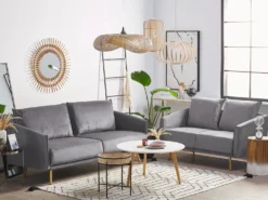 Sofasæt 5 personers MAURA Velour Grå
