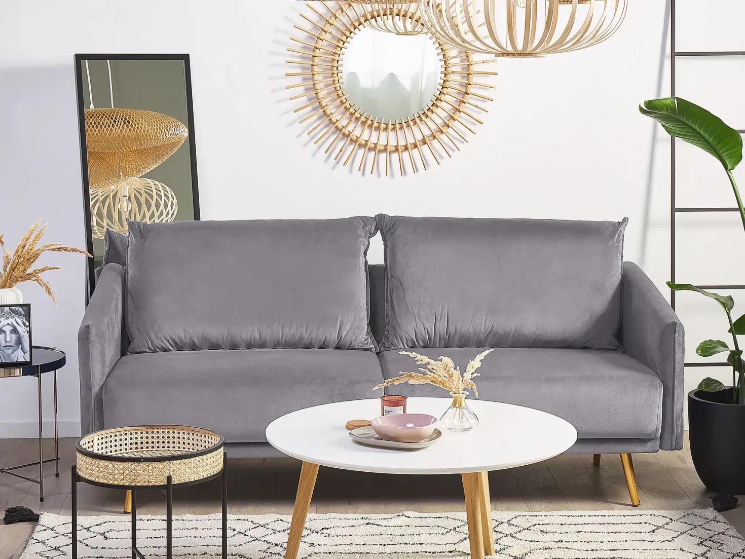 Sofasæt 5 personers MAURA Velour Grå