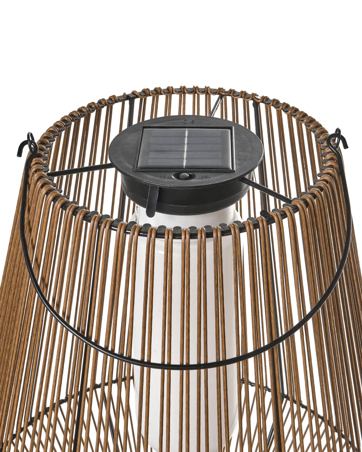 Solcelledrevet lanterne LUSWISHI 68 cm Naturlig