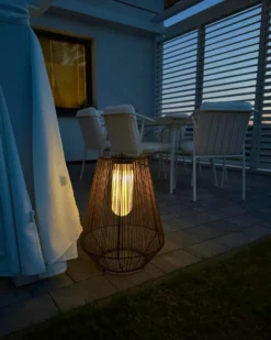 Solcelledrevet lanterne LUSWISHI 68 cm Naturlig