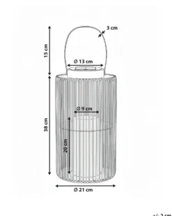 Solcelledrevet lanterne MACHILI 53 cm Brun