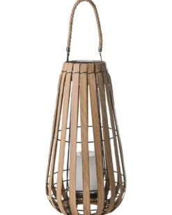 Solcelledrevet lanterne MATETSI 58 cm Lysebrun