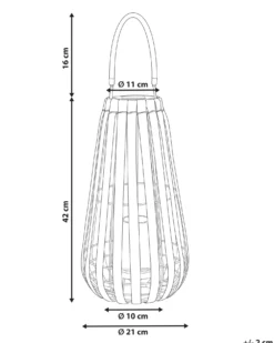 Solcelledrevet lanterne MATETSI 58 cm Lysebrun