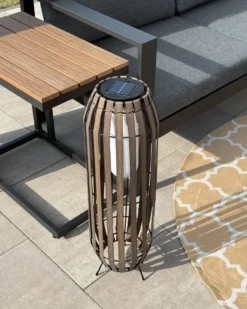 Solcelledrevet lanterne MUZIZI 69 cm Mørkebrun