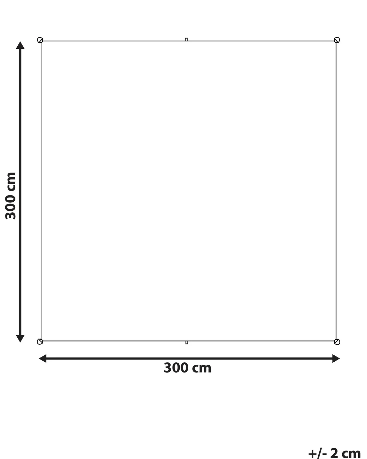 Solsejl LUKKA 300 cm 300 cm Cremehvid