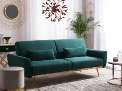 Sovesofa 3 personers EINA Velour Smaragdgrøn