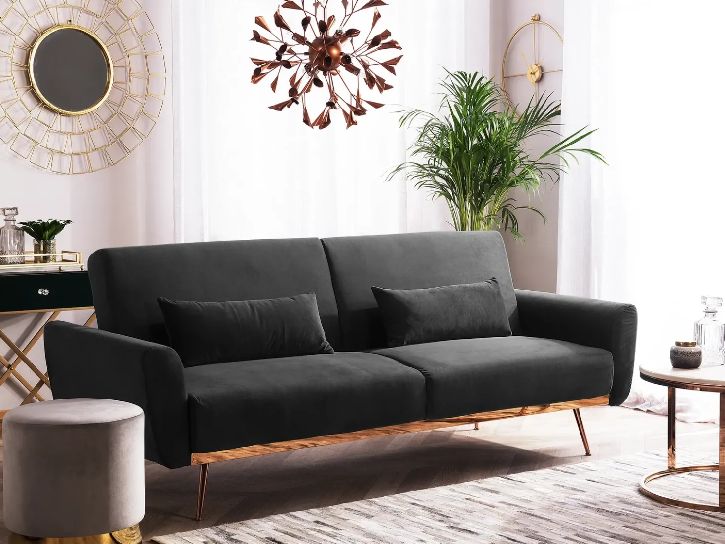 Sovesofa 3 personers EINA Velour Sort
