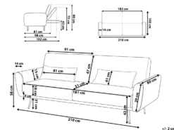 Sovesofa 3 personers EINA Velour Sort
