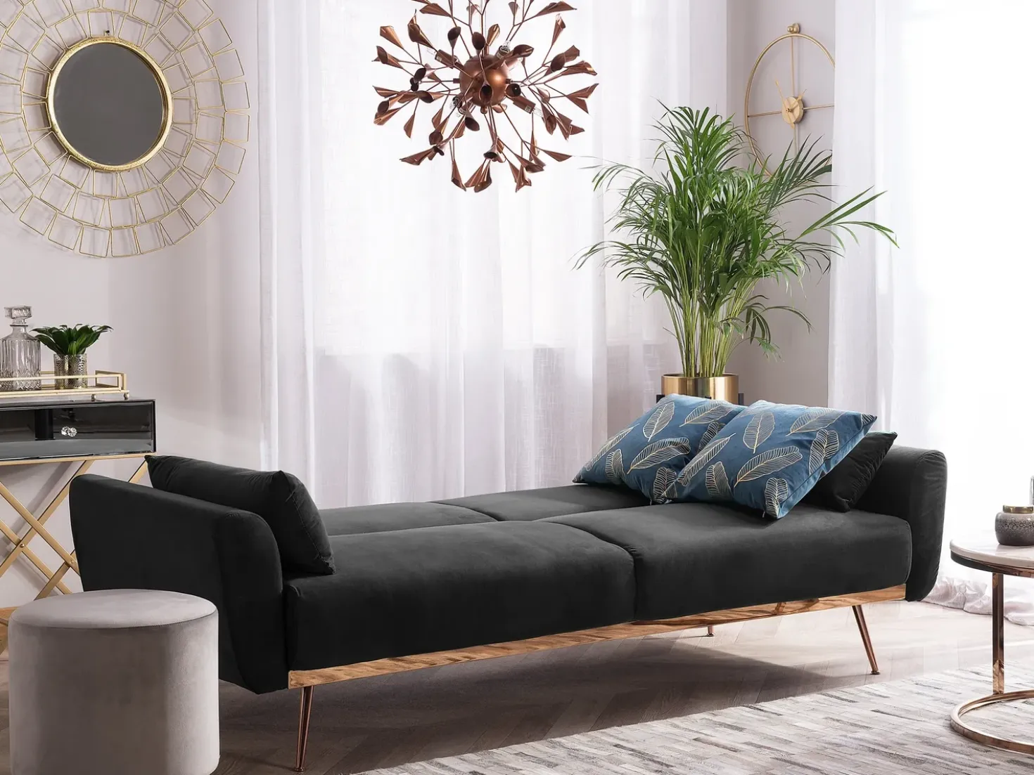 Sovesofa 3 personers EINA Velour Sort