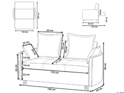 Sovesofa 2 personers HOVIN Lys Beige