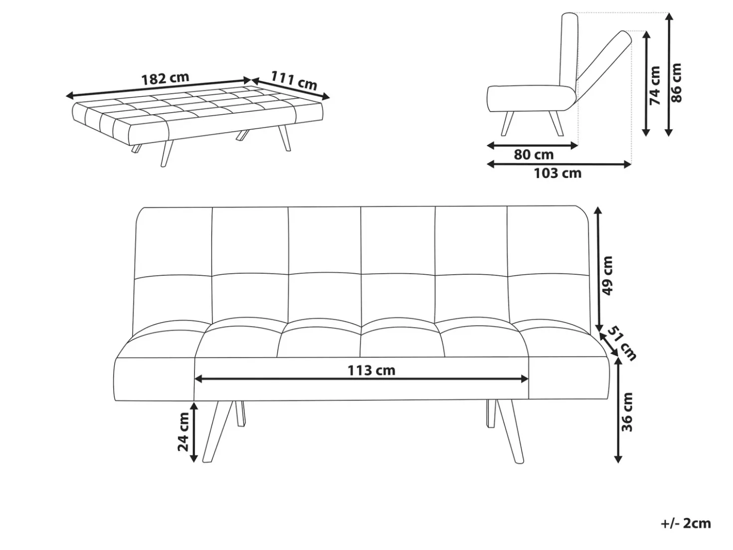Sovesofa 2 personers INGARO Multifarvet
