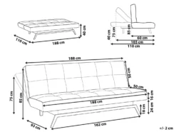 Sovesofa 3 personers LEEDS Multifarvet