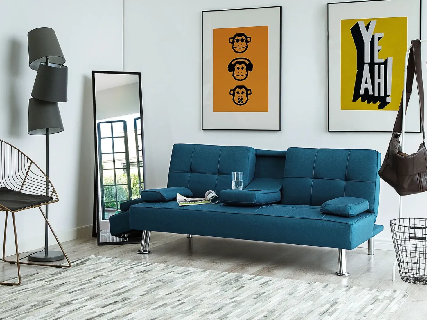 Sovesofa 3 personers ROXEN Blå