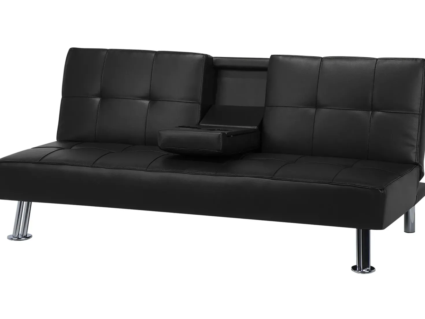 Sovesofa 3 personers ROXEN Kunstlæder Sort