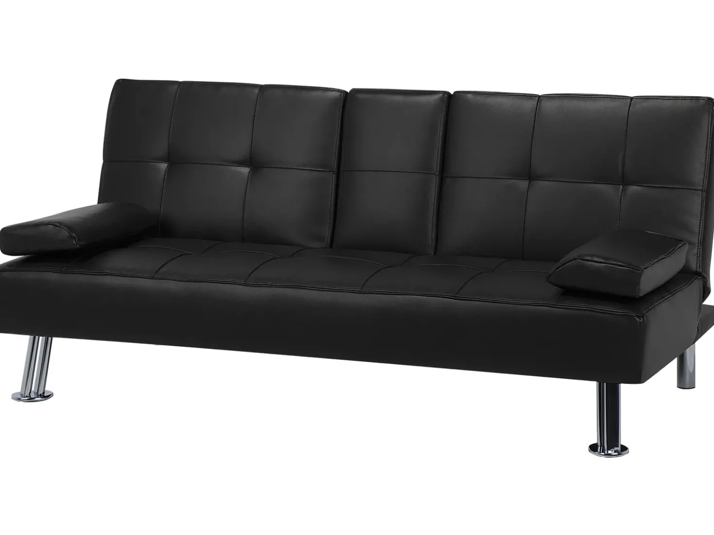 Sovesofa 3 personers ROXEN Kunstlæder Sort