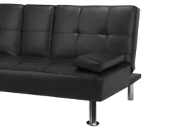 Sovesofa 3 personers ROXEN Kunstlæder Sort