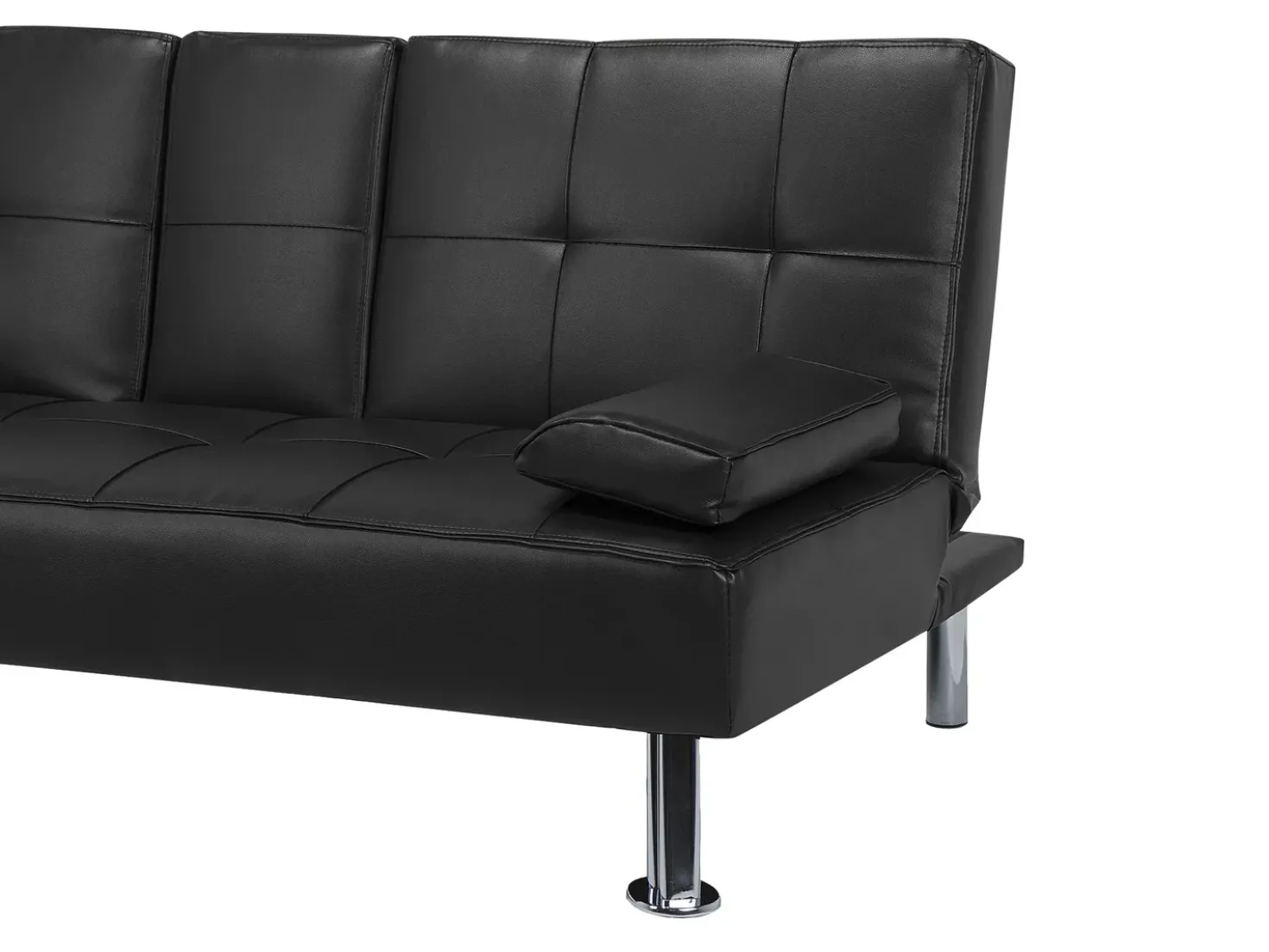 Sovesofa 3 personers ROXEN Kunstlæder Sort