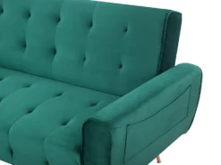 Sovesofa 3 personers SELNES Velour Smaragdgrøn