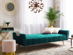Sovesofa 3 personers SELNES Velour Smaragdgrøn