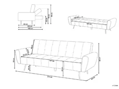 Sovesofa 3 personers SELNES Velour Smaragdgrøn