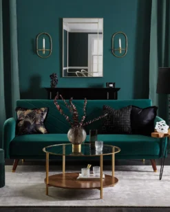 Sovesofa 3 personers SENJA Velour Smaragdgrøn