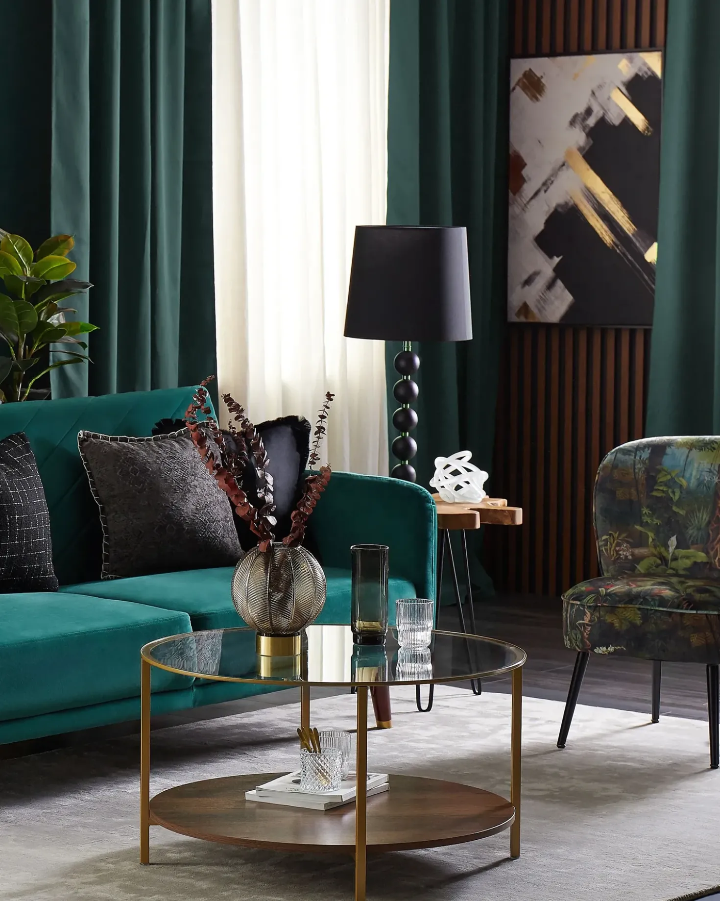 Sovesofa 3 personers SENJA Velour Smaragdgrøn