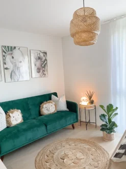 Sovesofa 3 personers SENJA Velour Smaragdgrøn