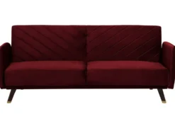 Sovesofa 3 personers SENJA Velour Mørkerød