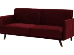 Sovesofa 3 personers SENJA Velour Mørkerød