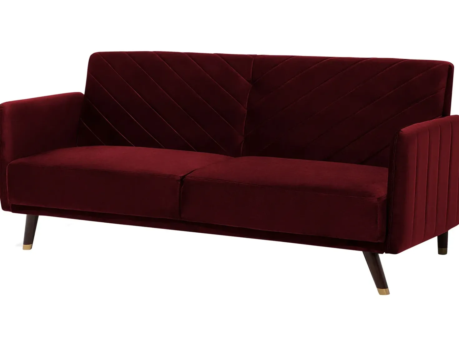 Sovesofa 3 personers SENJA Velour Mørkerød