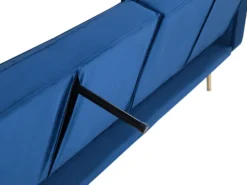 Sovesofa 3 personers VISNES Velour Navy Blå