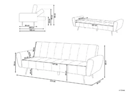 Sovesofa 3 personers SELNES Velour Brun