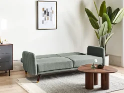 Sovesofa 3 personers SENJA Kunstlinned Lysegrøn