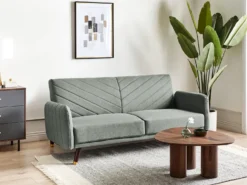 Sovesofa 3 personers SENJA Kunstlinned Lysegrøn
