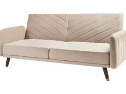 Sovesofa 3 personers SENJA Kunstlinned Lysebrun