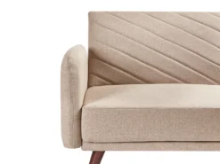 Sovesofa 3 personers SENJA Kunstlinned Lysebrun