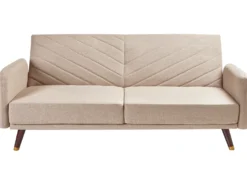 Sovesofa 3 personers SENJA Kunstlinned Lysebrun