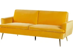 Sovesofa 3 personers VETTRE Velour Gul